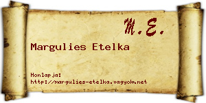 Margulies Etelka névjegykártya